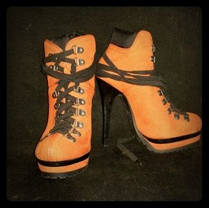 Orange Stiletto Boots